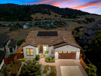 Twilight real estate photography of a luxury Santa Rosa home at sunset