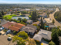 Aerial real estate photography of a luxury home in Hayward California