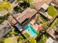 Aerial real estate photography of a luxury home in San Jose California