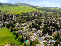 Aerial real estate photography of a luxury home in Santa Cruz California