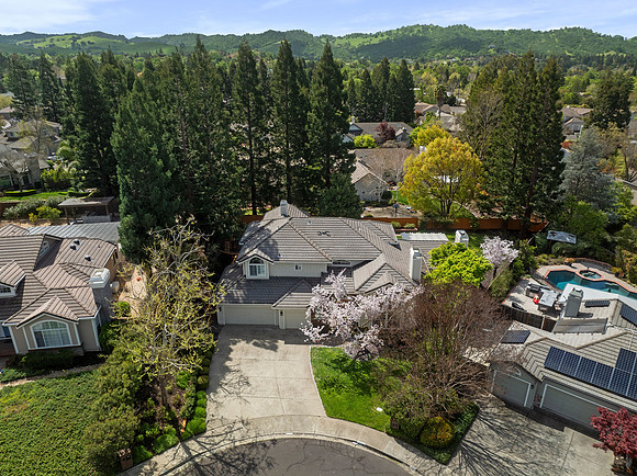 Aerial real estate photography of a luxury home in Santa Cruz California