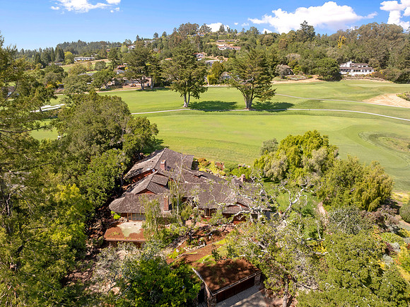Aerial real estate photography of a luxury home in Santa Cruz California