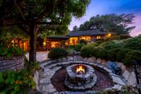 Twilight real estate photography of a luxury Santa Cruz home at sunset