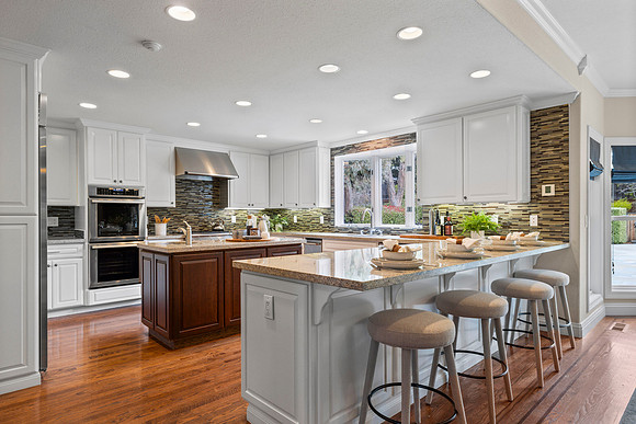 Luxury interior real estate photography of an Emerald Hills home
