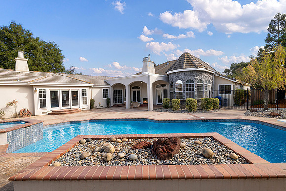 Daytime real estate photography of a historic luxury property in San Jose California